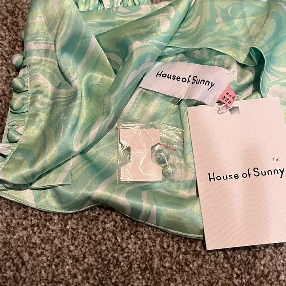 House of Sunny Mint and White Swirl Top - Picture 5 of 6